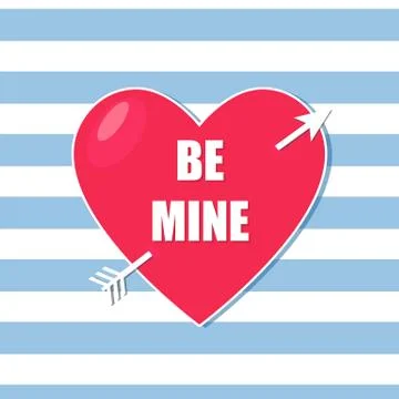 Be mine card Ilustração Stock