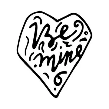 Be mine hand lettering Stock Illustration