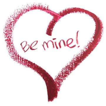 Be Mine Message in Heart Shape Stock Photos