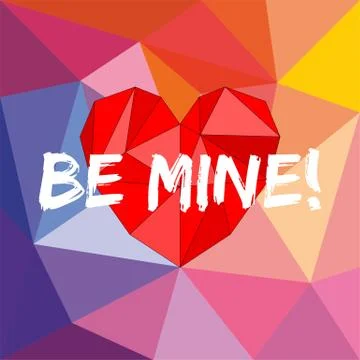 Be mine valentines vector card with heart Stock Illustration