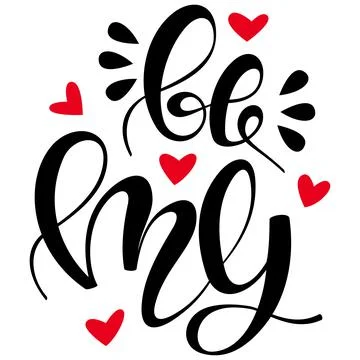 Be my text. Vector card design for Valentines Day. Love quotes. Stock Illustration