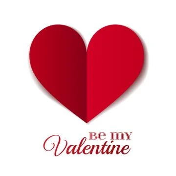 Be my valentine emblem vector illustration, valentines day simple postcard Stock Illustration