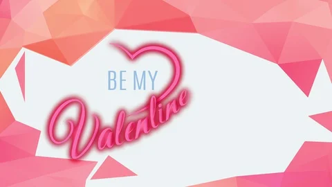 Be my valentine script written with classical cursive typography with half heart Stock Footage 129797111