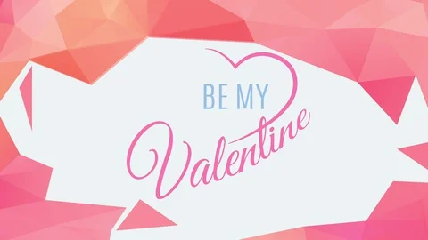 Be my valentine text written with classic cursive typography with half heart Stock Footage 129796726