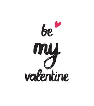 Be my valentine. Trendy poster for Happy Valentine's Day, 14 february Stock Illustration