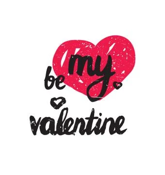Be my valentine. Trendy poster for Happy Valentine's Day, 14 february Stock Illustration