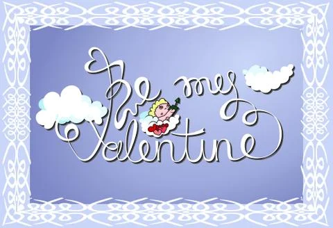 Be My Valentine vector card Stock Illustration