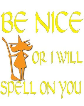 Be Nice To Me Or I Will Put A Spell On You Halloween T-Shirt Design Vector Fi Illustrazione stock