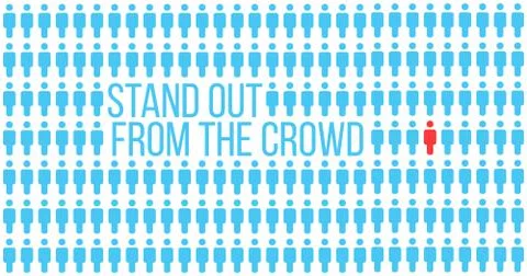 Be or think different. Being different, stand out in the crowd, move for success Stock Illustration