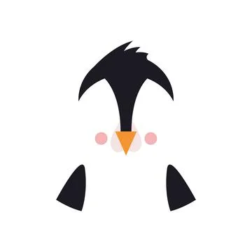 Be the penguin at the party. Mask. Vector illustration isolated on white back Stock Illustration