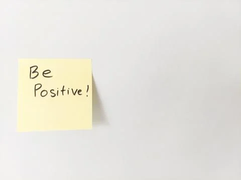 Be Positive Reminder on Sticky Note Stock Photos