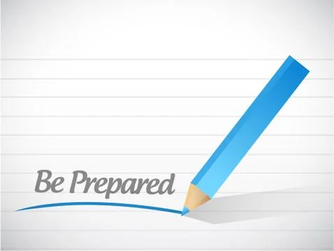 Be prepared message illustration design Stock Illustration