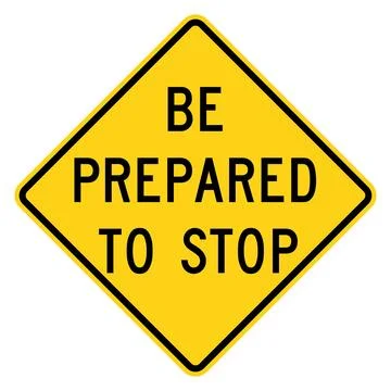 Be prepared to stop sign, W3-4, US road sign Stock Illustration