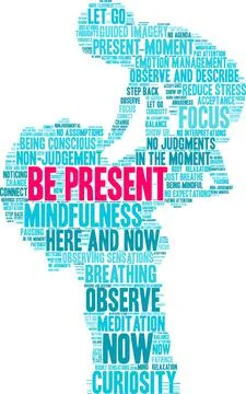 Be Present Word Cloud Stock Illustration
