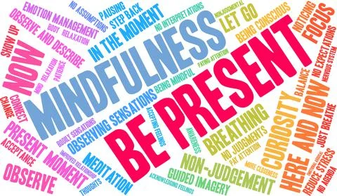 Be Present Word Cloud Stock Illustration