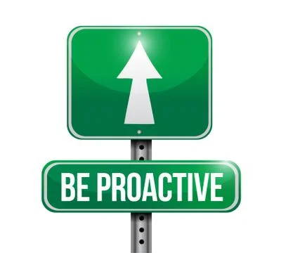 Be proactive road sign illustration design Stock Illustration