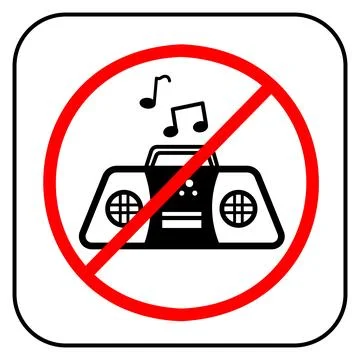 Be quiet. No music vector icon sign Illustrazione stock