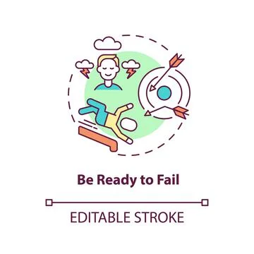 Be ready to fail concept icon Stockillustratie