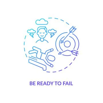 Be ready to fail navy gradient concept icon Illustrazione stock
