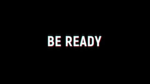 Be ready motion text loop animation with glitch background effect Vídeo Stock 313435669