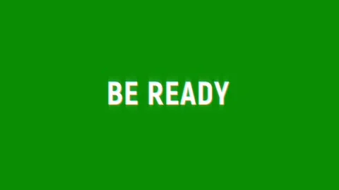 Be ready motion text loop animation with glitch background effect Video stock 313435670
