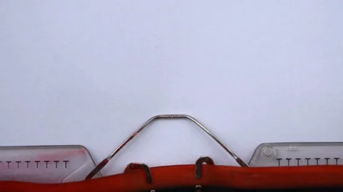 Be ready - phrase printed on an old typewriter in red letters, close up. Vídeos de archivo 126776955