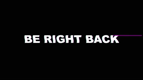 Be Right Back digital glitch text on black background Stock Footage 345206138