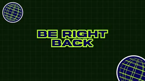 Be Right Back Glitch Text Animation on Digital Grid Background Stock Footage 339042020