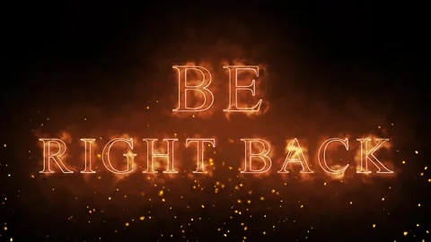 Be Right Back Neon Fire Glow Text Animation. 库存影片 336183077