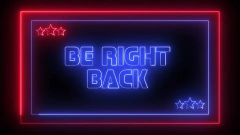 Be Right Back Neon Screen, Futuristic Stream Overlay Animation Vídeos de archivo 310948965