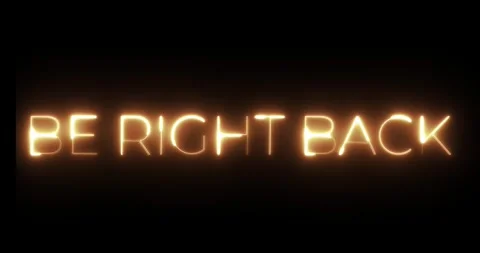 Be right back neon text animation Stock-Footage 287404862