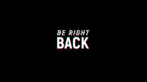 Be right back retro glitch pixel text effects animation digital background Video stock 313284790