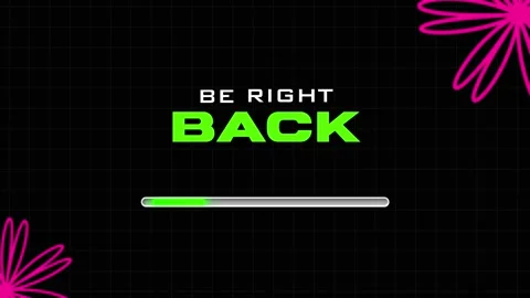 Be Right Back Screen with Loading Bar Animation Stock Footage 338195692