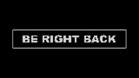 Be Right Back typewriter text animation isolated on black background Stock Footage 321608083