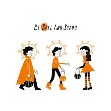 Be safe and scary vector illustration for the posts, articles and banners .COVID Stock Illustration