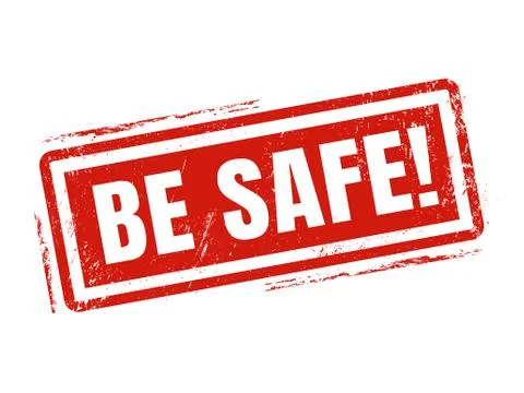 Be safe red stamp style 스톡 일러스트