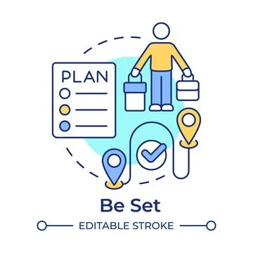 Be set multi color concept icon Stock Illustration