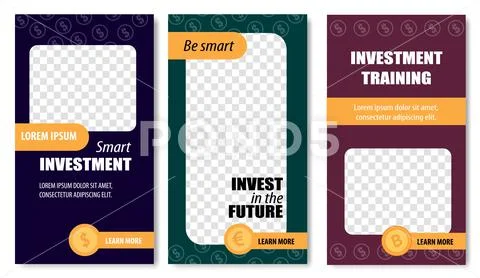 Be Smart Invest in Future Templates Social Media. Stock Illustrationen
