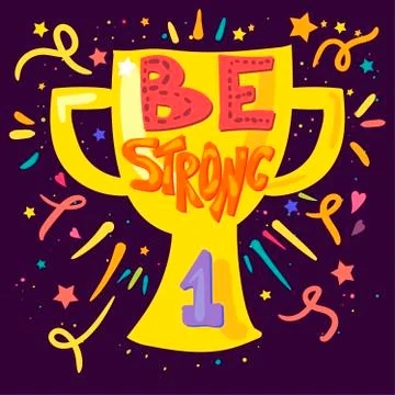 Be Strong Lettering Stock-Illustration