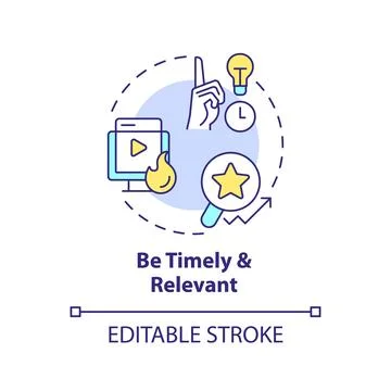 Be timely and relevant concept icon Stock Illustration