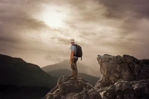To be on the top of mountain Stock Photos