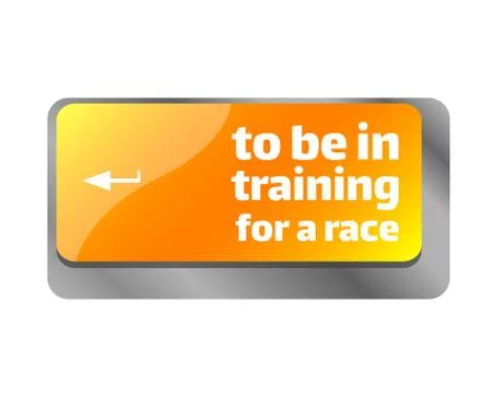 To be in training for a race . Close up of keyboard, enter computer key. Stock Illustration