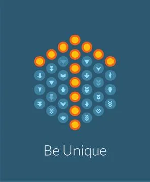 Be unique flat design vector illustration concept 스톡 일러스트