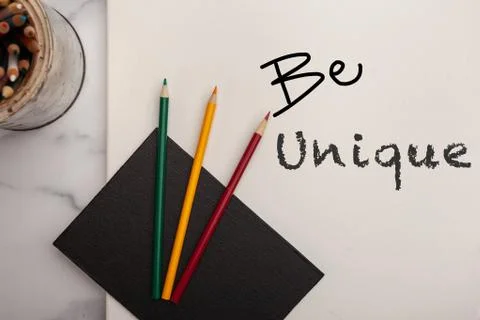 Be unique message inspire creativity artsy background Stock Photos