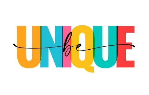 Be unique, motivation phrase design Stock Illustration