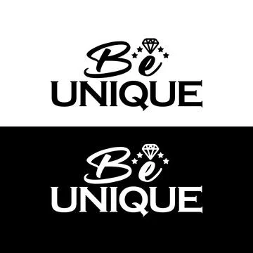 Be Unique Vector text Design Template.  Stylish Text Design. Vector Illustration Stock Illustration