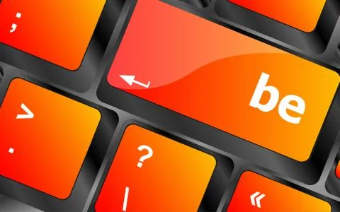 Be word on keyboard key, notebook computer button 스톡 일러스트