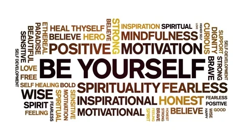 Be Yourself animated word cloud,animation tag kinetic typography seamless loop. Stock Footage 225007016