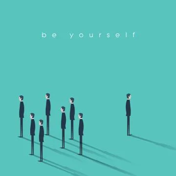 Be yourself business concept vector illustration. Innovative and creative Stock Illustration