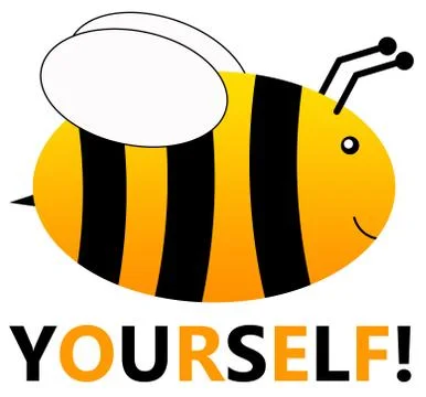 Be yourself flying bee Stock Illustration